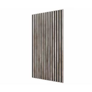 Акустическая панель Cosca Décor, черный войлок, 1200х600х19мм, рейки МДФ дуб Дымчатый