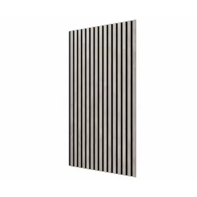 Акустическая панель Cosca Décor, черный войлок, 1200х600х19мм, рейки МДФ дуб Старинный светло-серый