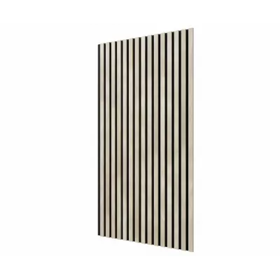 Акустическая панель Cosca Décor, черный войлок, 1200х600х19мм, рейки МДФ ясень Кристалл