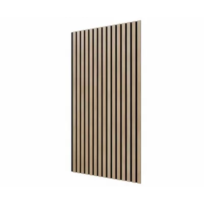 Акустическая панель Cosca Décor, черный войлок, 1200х600х19мм, рейки МДФ ясень Тирамису