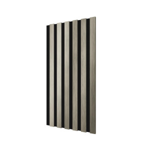 Комплект акустических панелей Cosca Décor, черный войлок, 600х300х19мм, рейки ЭКОПОЛИМЕР, платина матовая/2шт.