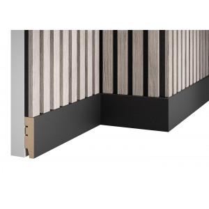 Плинтус Cosca Décor WP80 экошпон, черный, 80х22х2400мм, МДФ