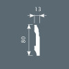 Плинтус Cosca Décor PX021, 80х13, 2000мм, Экополимер/16
