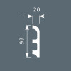 Плинтус Cosca Décor PX014, 99х20, 2000мм, Экополимер/6