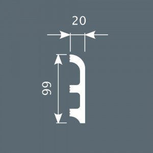 Плинтус Cosca Décor PX014, 99х20, 2000мм, Экополимер/6 Плинтус Cosca Décor PX014, 99х20, 2000мм, Экополимер/6