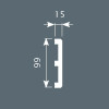 Плинтус Cosca Décor PX012, 99х15, 2000мм, Экополимер/18