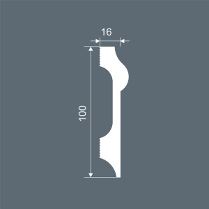 Плинтус Cosca Décor PX043, 100х16, 2000мм, Экополимер/18
