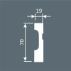 Плинтус Cosca Décor PX029, 70х19, 2000мм, Экополимер/10