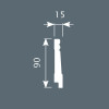Плинтус Cosca Décor PX016, 90х15, 2000мм, Экополимер/6