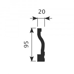 Плинтус Cosca Décor PX017, 95х20, 2000мм, Экополимер/8 Плинтус Cosca Décor PX017, 95х20, 2000мм, Экополимер/8