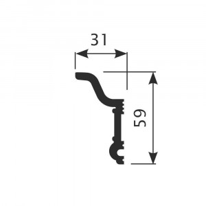 Карниз Cosca Décor KX046, 59х31, 2000мм, Экополимер/18