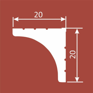 Карниз Cosca Décor KX021, 20х20, 2000мм, Экополимер/40