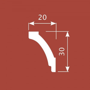 Карниз Cosca Décor KX030, 30х20, 2000мм, Экополимер/34