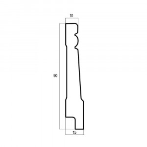 Плинтус Cosca Décor 90, Белый мат, B90(1)/W27