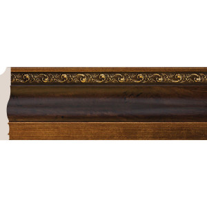 153-1084 Плинтус Cosca Décor 95, Красное дерево с золотом