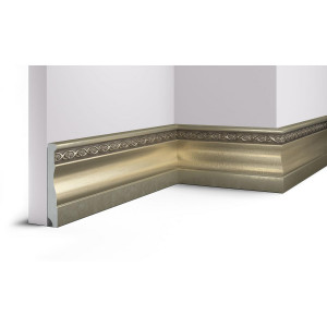 153-933 Плинтус Cosca Décor 95, Матовое золото