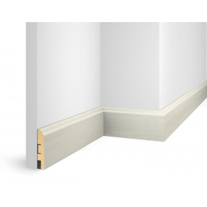 Плинтус Cosca Décor ЕP07 NanoFlex, груша Белая, 80x16x2400 мм, МДФ