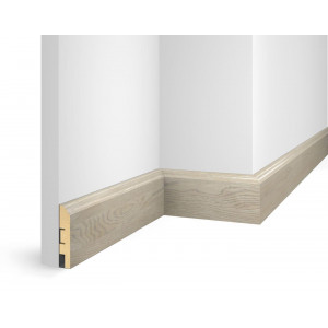 Плинтус Cosca Décor ЕP07 NanoFlex, дуб Сноу, 80x16x2400 мм, МДФ