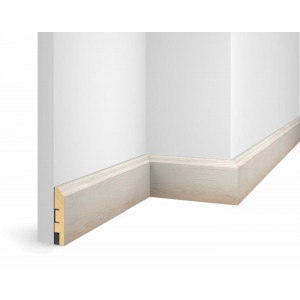 Плинтус Cosca Décor WP07, экошпон, дуб Коттон, 80x16x2400 мм, МДФ