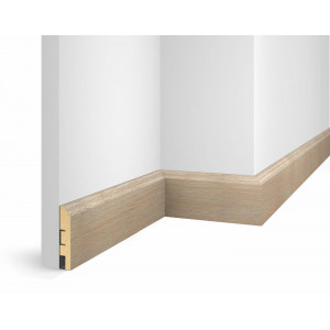 Плинтус Cosca Décor WP07, экошпон, ясень Тирамису, 80x16x2400 мм, МДФ