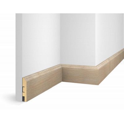 Плинтус Cosca Décor WP07, экошпон, ясень Тирамису, 80x16x2400 мм, МДФ