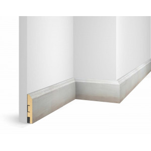 Плинтус Cosca Décor WP07, экошпон, дуб Кремовый, 80x16x2400 мм, МДФ