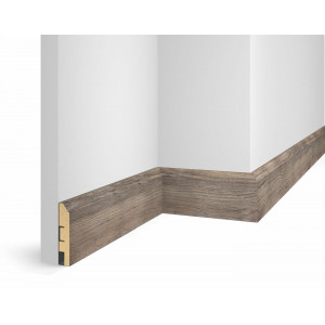 Плинтус Cosca Décor WP07, экошпон, дуб Лацио, 80x16x2400 мм, МДФ