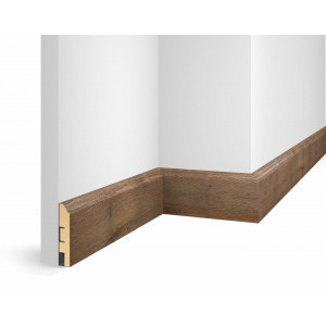 Плинтус Cosca Décor WP07, экошпон, дуб Муссон, 80x16x2400 мм, МДФ