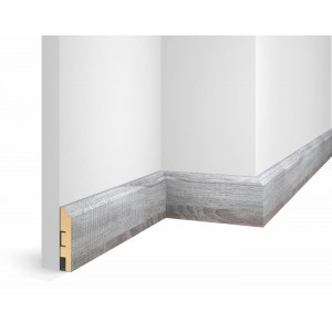 Плинтус Cosca Décor WP07, экошпон, дуб Рейн, 80x16x2400 мм, МДФ