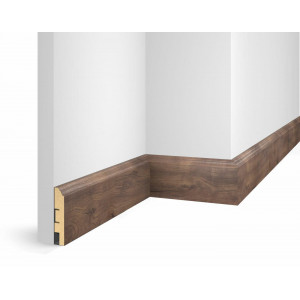 Плинтус Cosca Décor WP07, экошпон, дуб Старинный натуральный, 80x16x2400 мм, МДФ