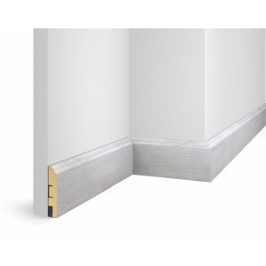 Плинтус Cosca Décor WP07, экошпон, дуб Старинный серый, 80x16x2400 мм, МДФ