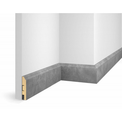 Плинтус Cosca Décor VP07, экошпон, Бетон, 80x16x2400 мм, МДФ