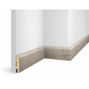 Плинтус Cosca Décor WP07, экошпон, дуб Бархатный, 80x16x2400 мм, МДФ