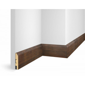 Плинтус Cosca Décor WP07, экошпон, дуб Барон темный, 80x16x2400 мм, МДФ