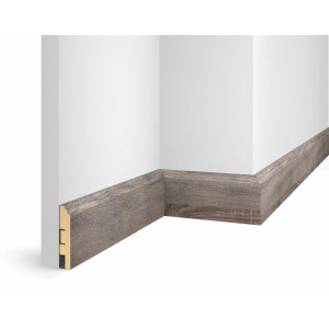 Плинтус Cosca Décor WP07, экошпон, дуб Дымчатый, 80x16x2400 мм, МДФ