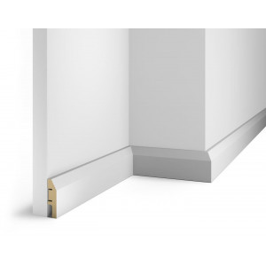 Плинтус Cosca Décor AP04 под покраску, белый, 60x16x2400 мм, МДФ