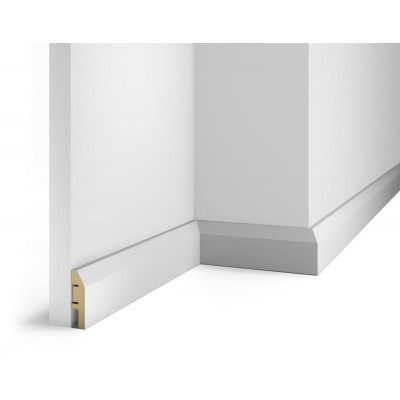 Плинтус Cosca Décor AP04 под покраску, белый, 60x16x2400 мм, МДФ