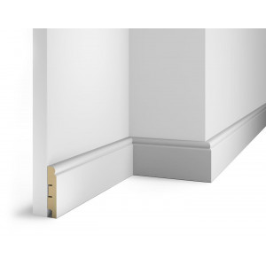 Плинтус Cosca Décor AP09 под покраску, белый, 80x16x2400 мм, МДФ