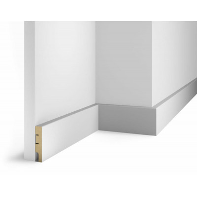 Плинтус Cosca Décor AP74 под покраску, белый, 75x16x2400 мм, МДФ