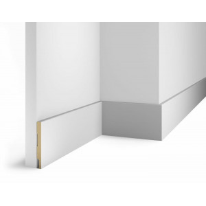 Плинтус Cosca Décor AP73 под покраску, белый, 95x10x2400 мм, МДФ