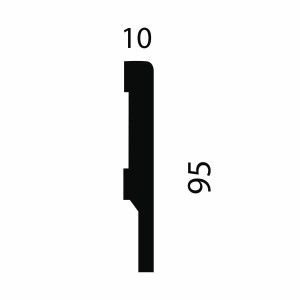 Плинтус Cosca Décor AP73 под покраску, белый, 95x10x2400 мм, МДФ