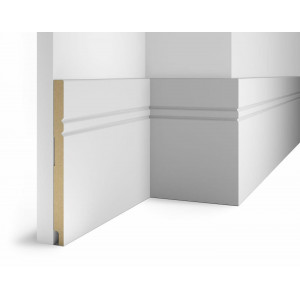 Плинтус Cosca Décor AP27 под покраску, белый, 230x16x2400 мм, МДФ