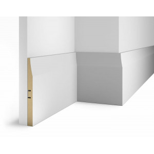 Плинтус Cosca Décor AP25 под покраску, белый, 184x16x2400 мм, МДФ