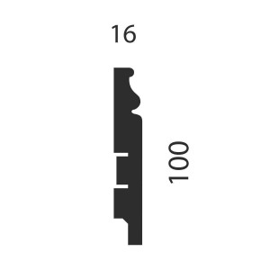 Плинтус Cosca Décor AP10 под покраску, белый, 100x16x2400 мм, МДФ