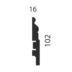 Плинтус Cosca Décor AP18 под покраску, белый, 102x16x2400 мм, МДФ