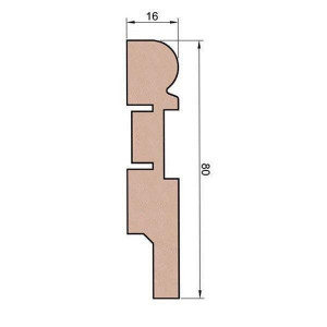 Плинтус Cosca Décor AP28 под покраску, белый, с пазом под 20 молдинг, 80x16x2400 мм, МДФ