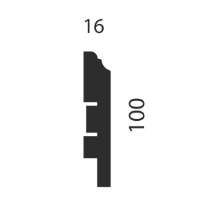 Плинтус Cosca Décor AP77 под покраску, белый, 100x16x2400 мм, МДФ