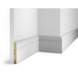 Плинтус Cosca Décor AP17 под покраску, белый, 115x16x2400 мм, МДФ