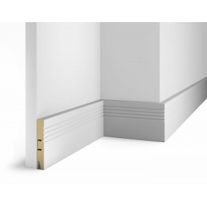 Плинтус Cosca Décor AP08 под покраску, белый, 100x16x2400 мм, МДФ