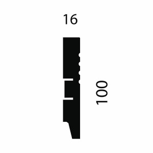 Плинтус Cosca Décor AP08 под покраску, белый, 100x16x2400 мм, МДФ